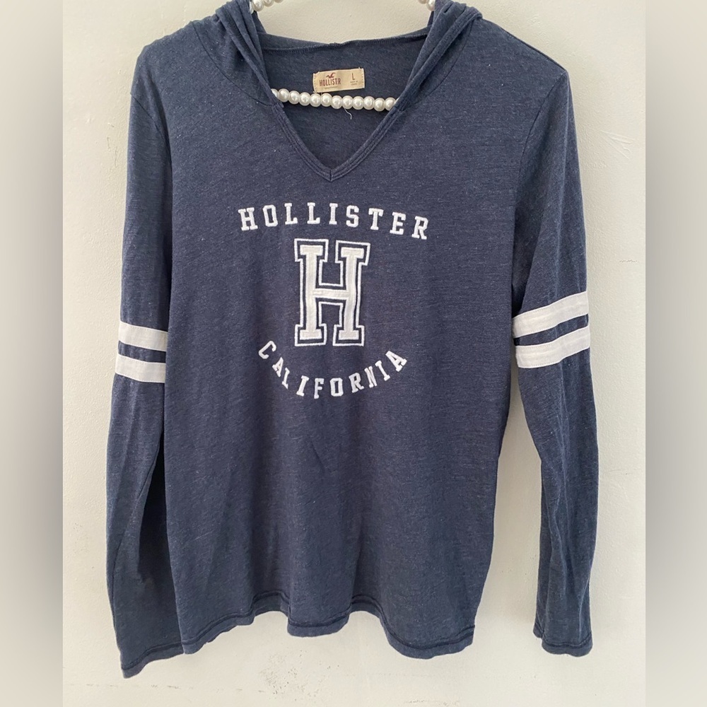 Hollister Dark Blue California Hoodie vintage 2000 ‘s y2k cotton - Picture 8 of 9